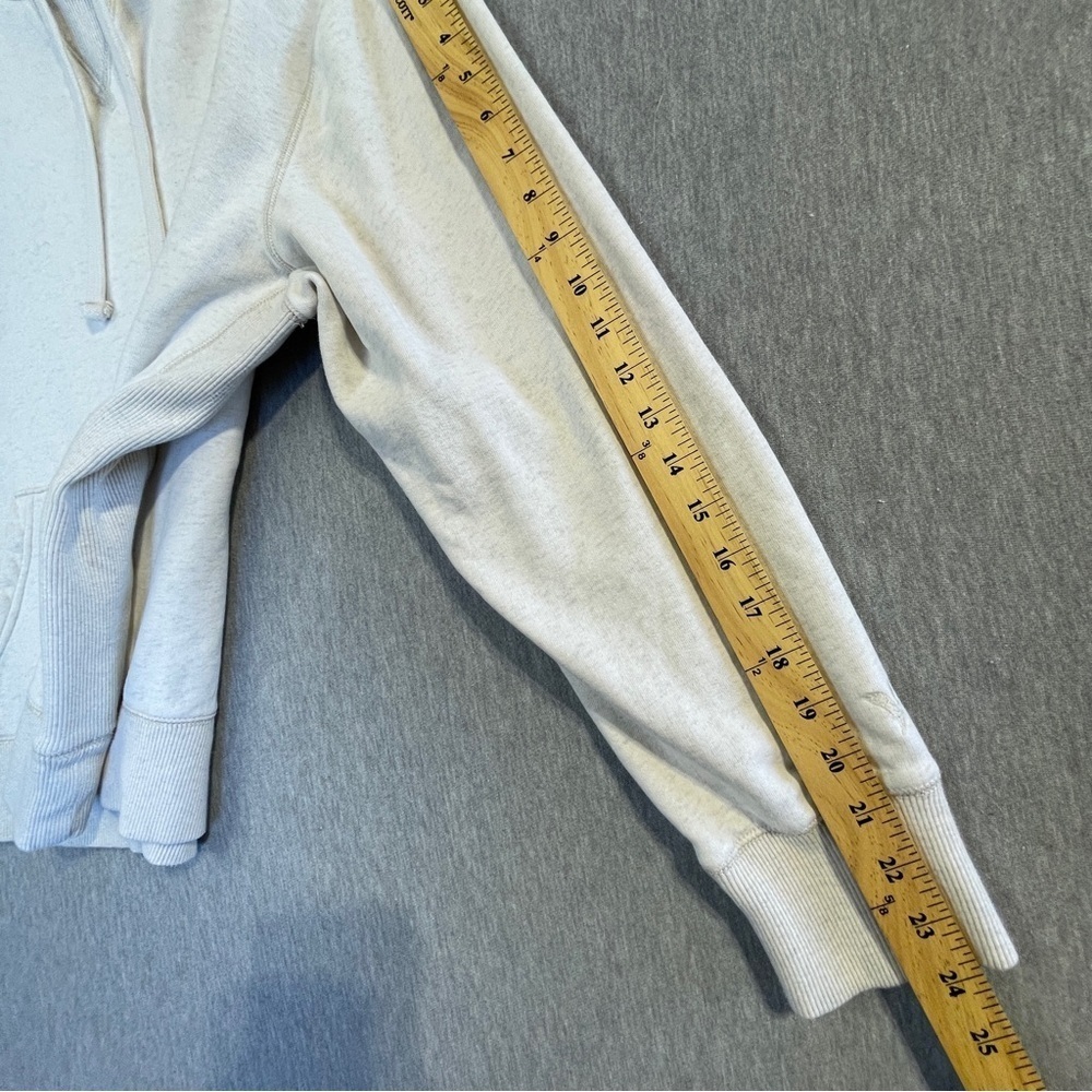 American Eagle Hoodie Unisex Size Medium White Fleeced Lined Pullover - Picture 5 of 11
